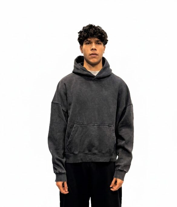 Hoodie Oversized Washed Black