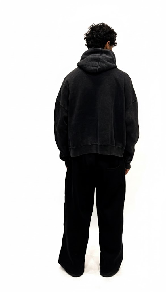 Hoodie Oversized Washed Black